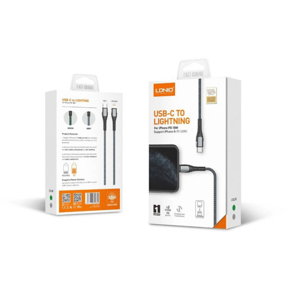 کابل LDNIO مدل LC111 ویژگی Type-C به Lightning به طول 1متر