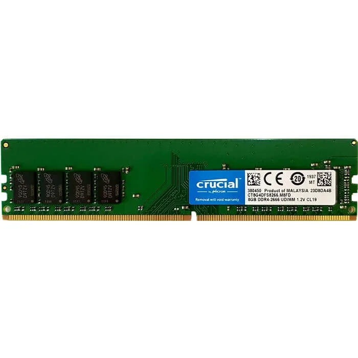 رم دسکتاپ DDR4 تک کاناله 2666 مگاهرتز CL19 کروشیال ظرفیت 8 گیگابایت رم دسکتاپ DDR4 تک کاناله 2666 مگاهرتز CL19 کروشیال ظرفیت 8 گیگابایت
